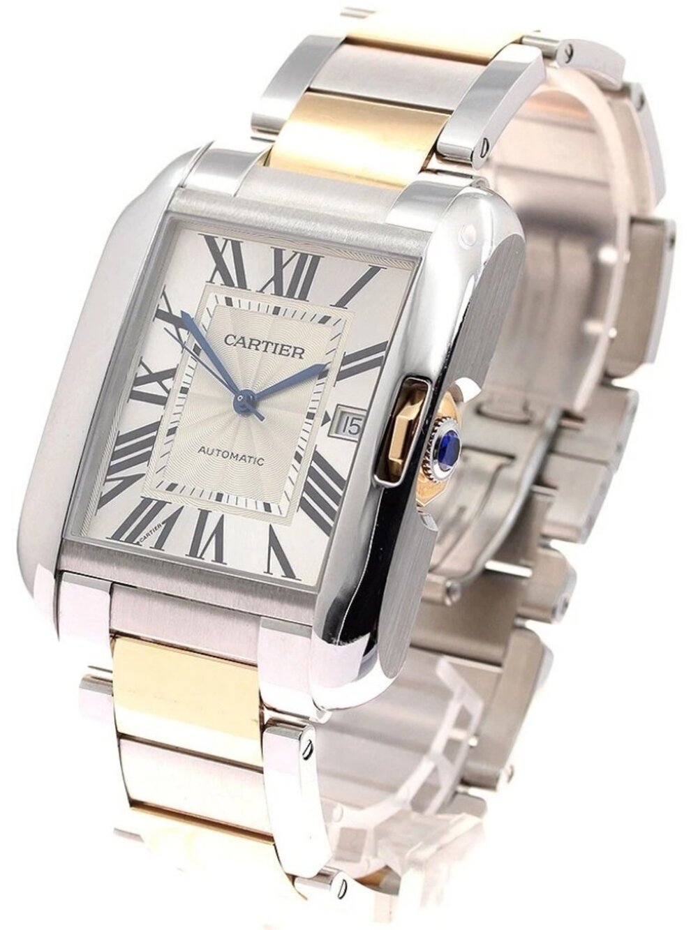 CARTIER Tank Anglaise Date Silver Dial Automatic Men's Watch_886070